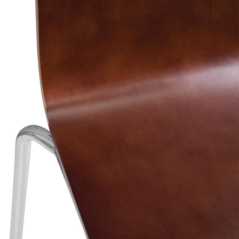 Bolero Square Back Side Chair Dark Chocolate Finish (Pack of 4)