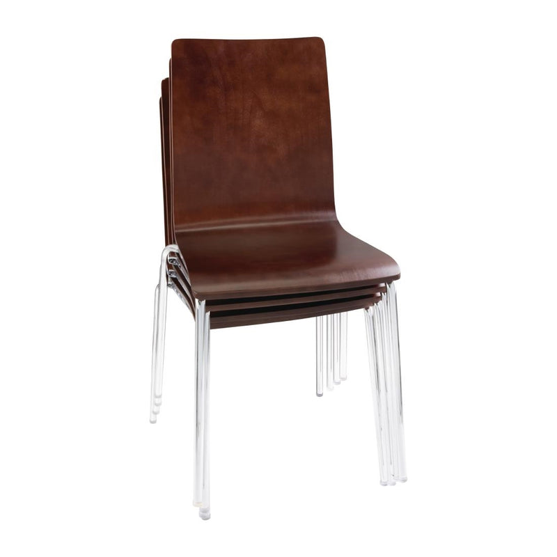 Bolero Square Back Side Chair Dark Chocolate Finish (Pack of 4)