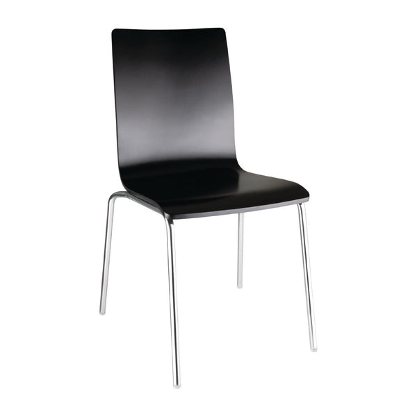 Bolero Black Square Back Side Chair (Pack of 4)