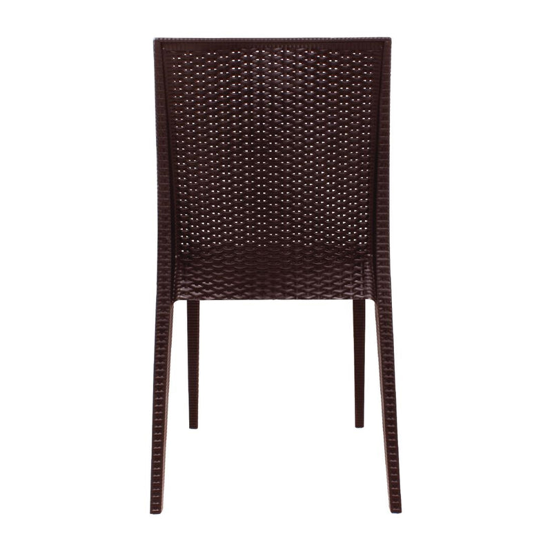 Bolero PP Rattan Bistro Side Chairs Brown (Pack of 4)