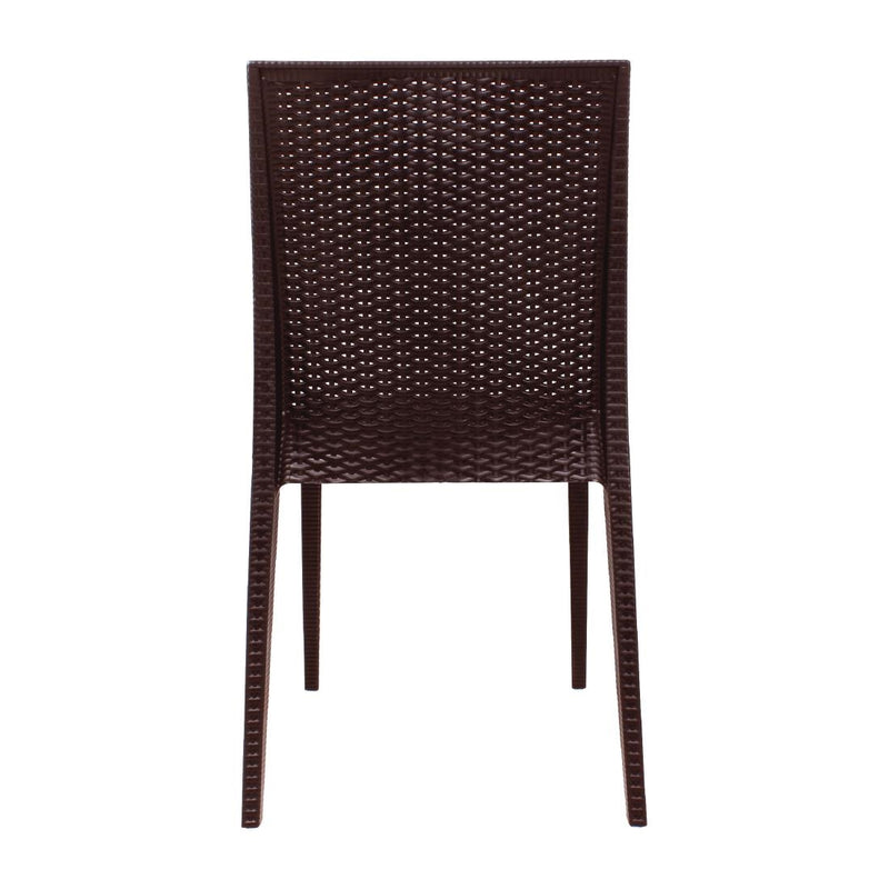 Bolero PP Rattan Bistro-Beistellstühle, braun, 4 Stück