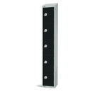 Elite Five Door Electronic Combination Locker with sloping top Black