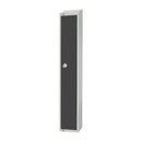 Elite Single Door Coin Return Locker with Sloping Top Graphite Grey
