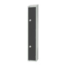 Elite Double Door Coin Return Locker with Sloping Top Graphite Grey