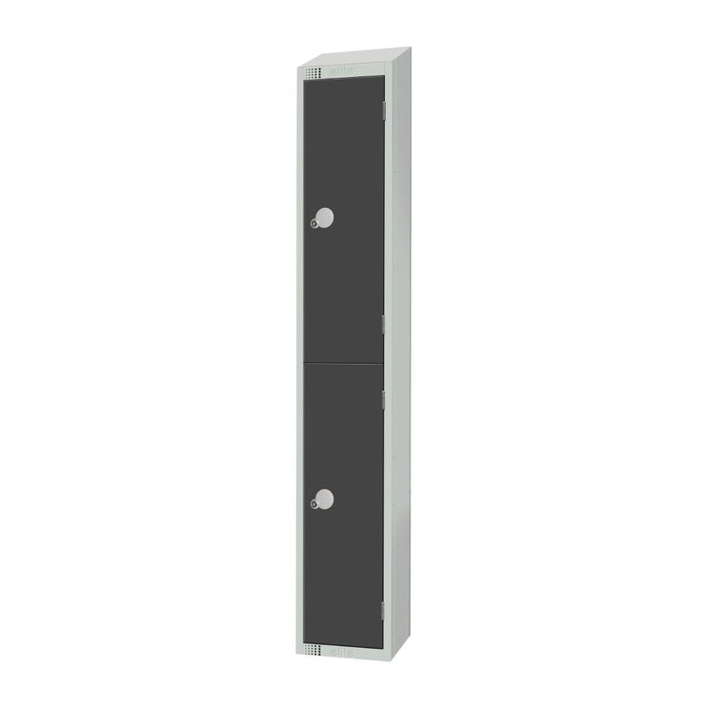 Elite Double Door Camlock Locker Graphite Grey with Sloping Top