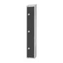 Elite Three Door Electronic Combination Locker with Sloping Top Graphite Grey