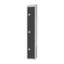 Elite Three Door Camlock Locker Graphite Grey with Sloping Top