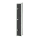 Elite Three Door Padlock Locker Graphite Grey with Sloping Top