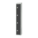 Elite Four Door Camlock Locker with Sloping Top Graphite Grey