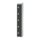 Elite Five Door Camlock Locker with Sloping Top Graphite Grey