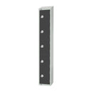 Elite Five Door Padlock Locker Graphite Grey with Sloping Top