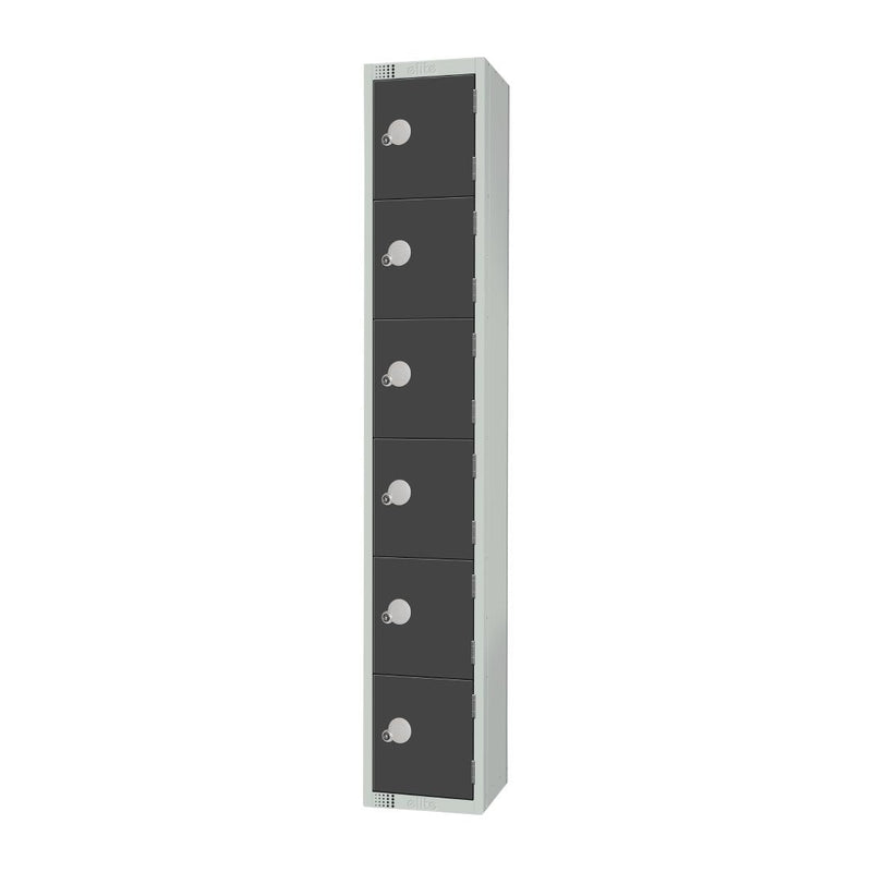 Elite Six Door Manual Combination Locker Locker Graphite Grey