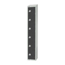 Elite Six Door Coin Return Locker with Sloping Top Graphite Grey