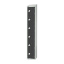 Elite Six Door Padlock Locker with Sloping Top Graphite Grey