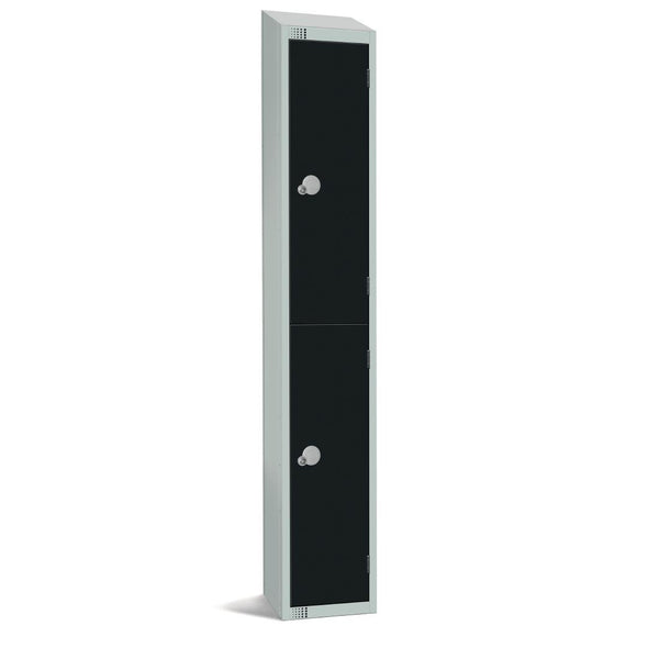 Elite Double Door Electronic Combination Locker with Sloping Top Black