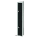 Elite Double Door Padlock Locker with Sloping Top Black