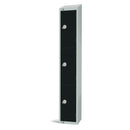 Elite Three Door Electronic Combination Locker with Sloping Top Black