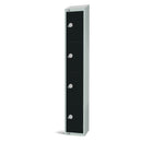 Elite Four Door Padlock Locker Black with Sloping Top