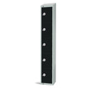Elite Five Door Electronic Combination Locker with Sloping Top Black
