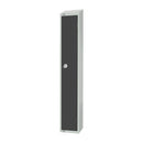 Elite Single Door Coin Return Locker with Sloping Top Graphite Grey