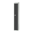 Elite Single Door Padlock Locker Graphite Grey with Sloping Top