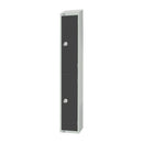 Elite Double Door Padlock Locker Graphite Grey with Sloping Top