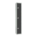 Elite Three Door Electronic Combination Locker with Sloping Top Graphite Grey