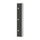 Elite Three Door Electronic Combination Locker with Sloping Top Graphite Grey