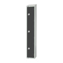 Elite Three Door Coin Return Locker with Sloping Top Graphite Grey