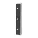 Elite Three Door Padlock Locker Graphite Grey with Sloping Top