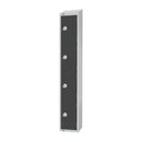 Elite Four Door Camlock Locker with Sloping Top Graphite Grey
