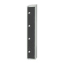 Elite Four Door Padlock Locker with Sloping Top Graphite Grey