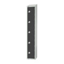 Elite Five Door Coin Return Locker with Sloping Top Graphite Grey