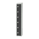 Elite Six Door Coin Return Locker with Sloping Top Graphite Grey