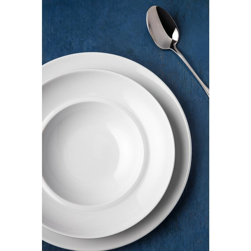 Royal Porcelain Classic White Teller mit breitem Rand, 240 mm, 12 Stück