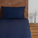Mitre Essentials Temir Flat Sheet Navy Single