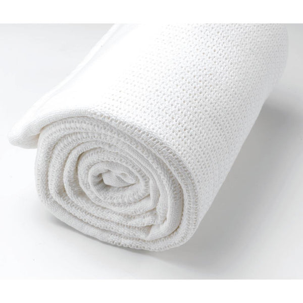 Mitre Essentials Cellular Blanket White Cot