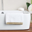 Mitre Heritage Ambassador Face Cloth White with Taupe Border