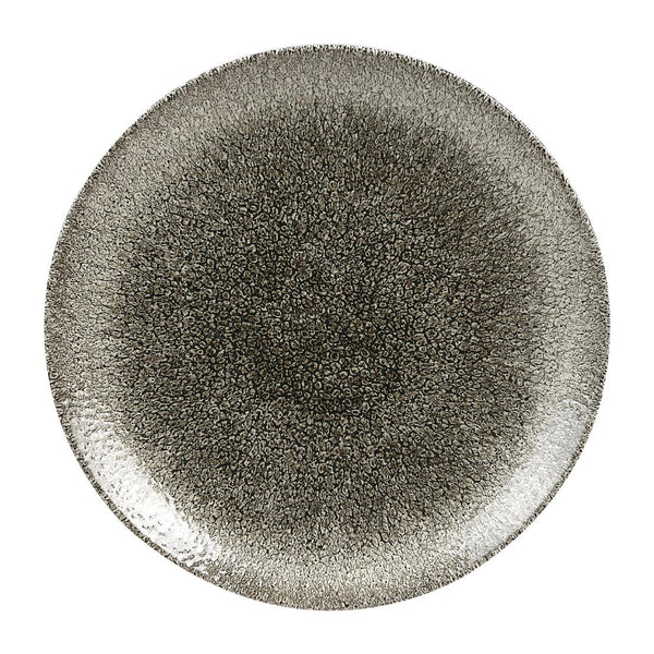 Churchill Studio Prints Raku Round Coupe Plates Quartz Black 260mm (Pack of 12)