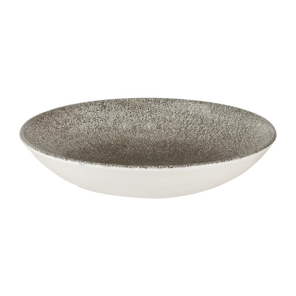 Churchill Studio Prints Raku Round Coupe Bowls Quartz Black 248mm (Pack of 12)