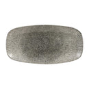 Churchill Studio Prints Raku rechteckige Teller, Quarzschwarz, 355 mm, 6 Stück