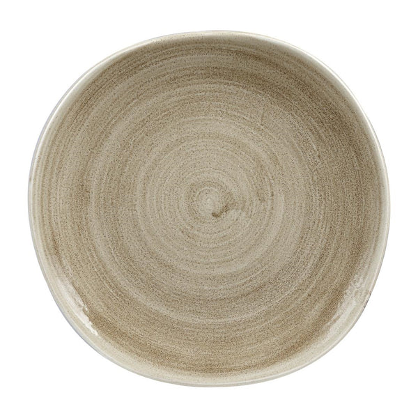 Churchill Stonecast Patina Antique Organic Round Plates Taupe 264mm (Pack of 12)