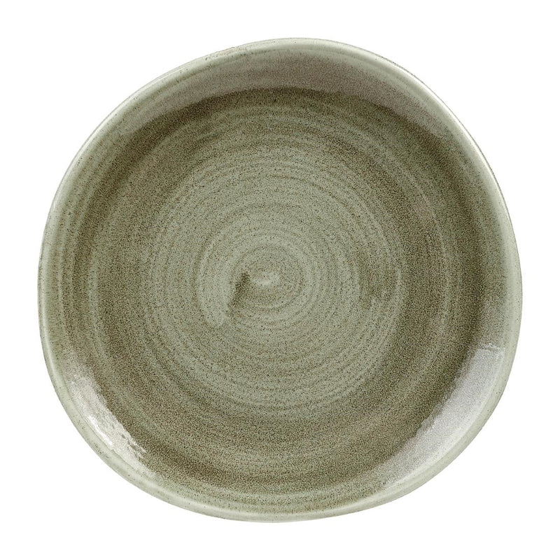 Churchill Stonecast Patina Antik organische runde Teller grün 21 cm – 210 mm (12 Stück)