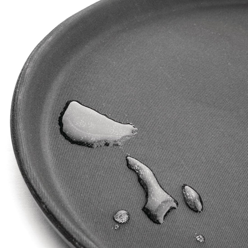 Olympia Kristallon Polypropylene Round Non-Slip Tray Black 356mm