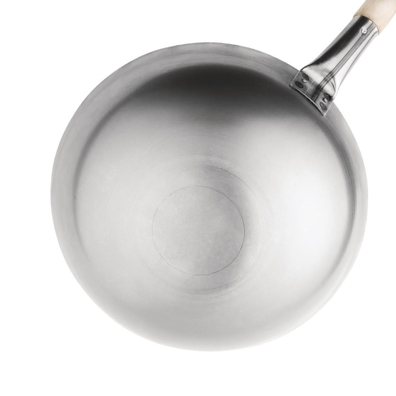 Vogue Wok aus Weichstahl mit rundem Boden, 356 mm