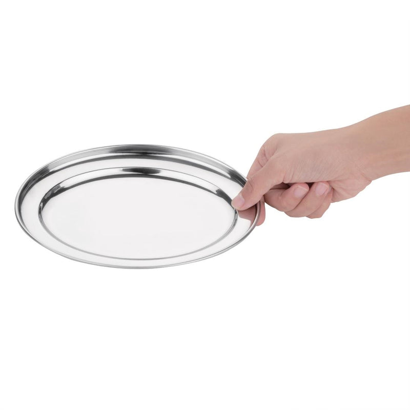 Olympia Stainless Steel Oval Serving Tray 220mm