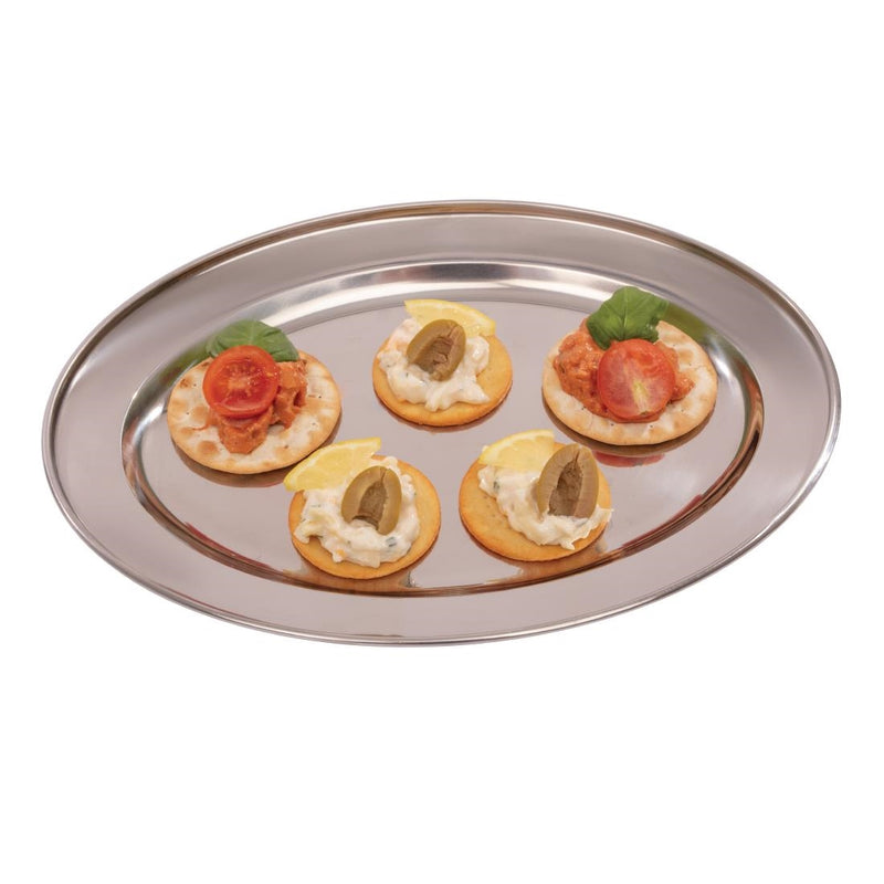 Olympia Stainless Steel Oval Serving Tray 300mm