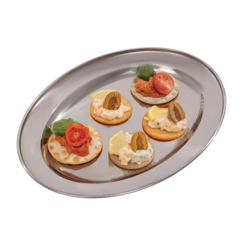 Olympia Stainless Steel Oval Serving Tray 300mm