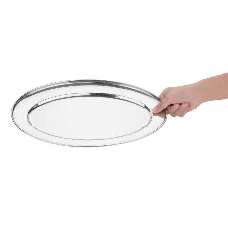 Olympia Stainless Steel Oval Serving Tray 400mm