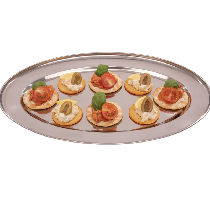 Olympia Stainless Steel Oval Serving Tray 400mm